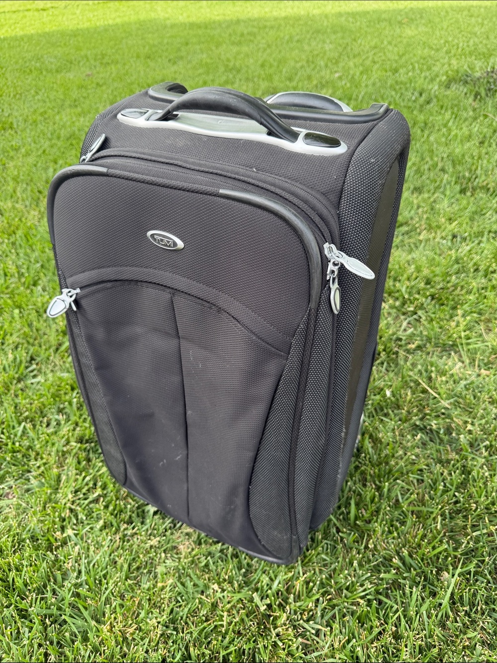 Tumi Black Compact Carry-On Suitcase with Front Pocket